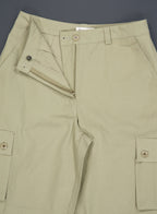 Cotton Cargo Straight Pants - (Khaki)