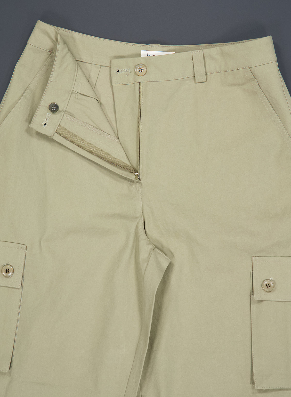 Cotton Cargo Straight Pants - (Khaki)