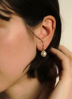 Pearl Huggie Hoop Earrings