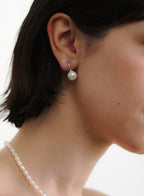 Pearl Huggie Hoop Earrings