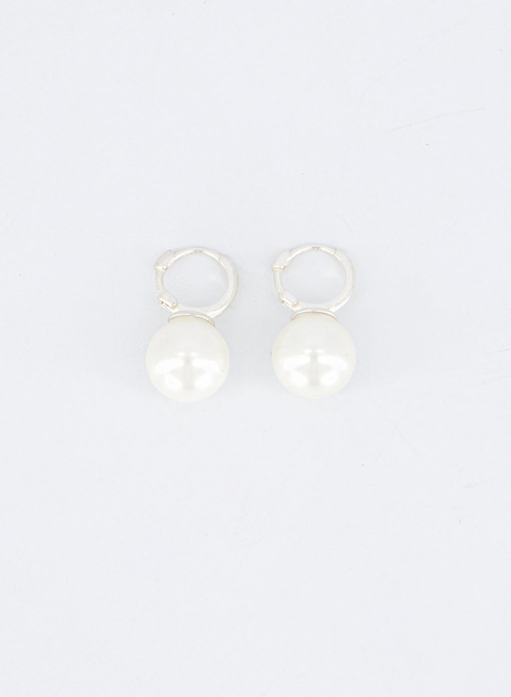 Pearl Huggie Hoop Earrings