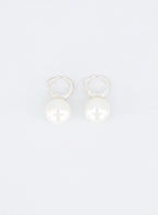 Pearl Huggie Hoop Earrings