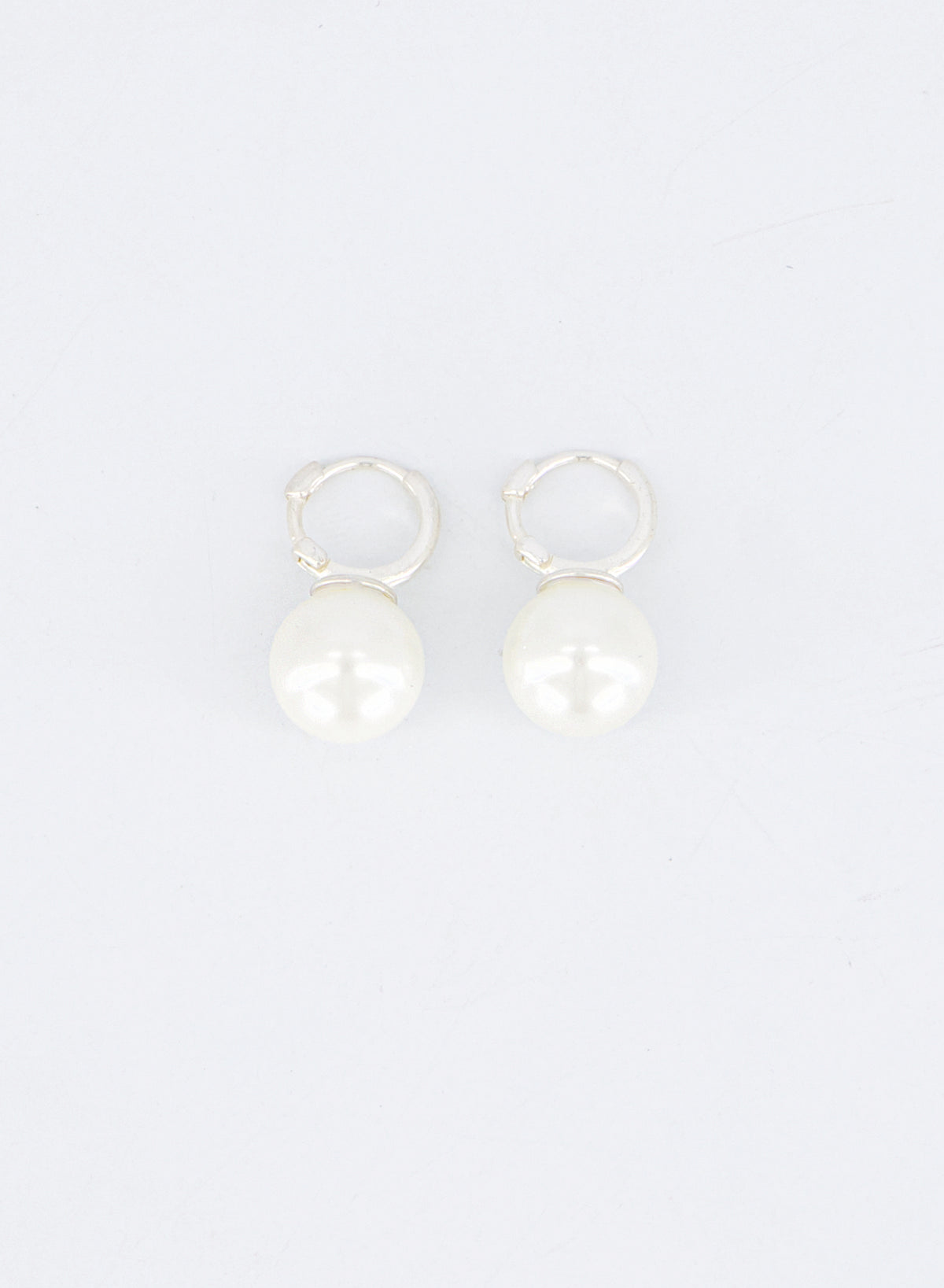 Pearl Huggie Hoop Earrings