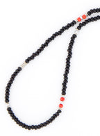 Black Beaded Necklace (Unisex)