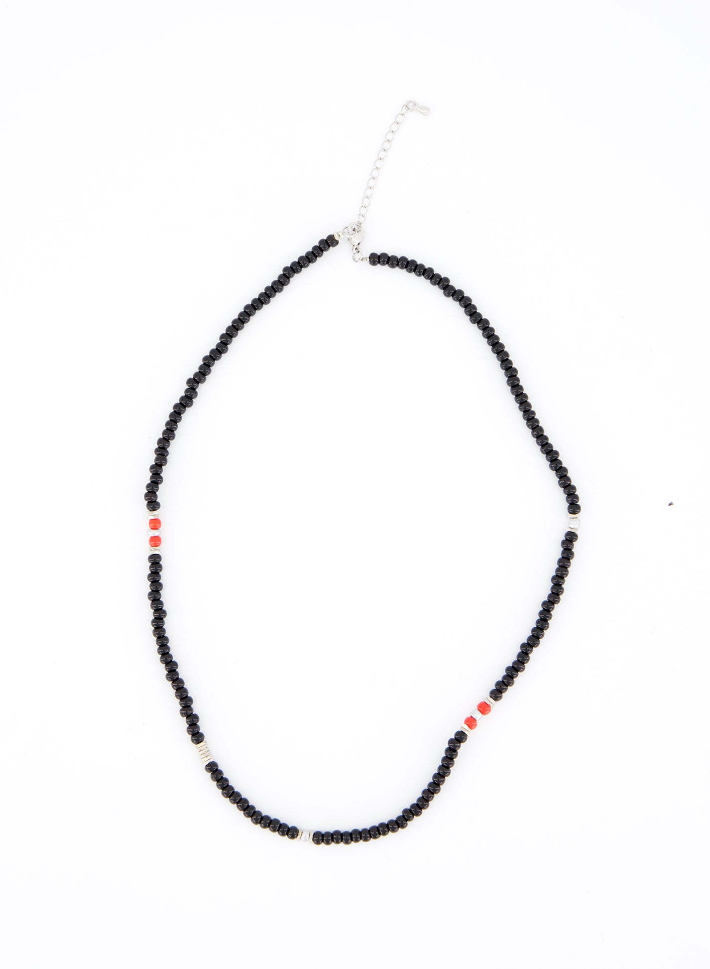 Black Beaded Necklace (Unisex)