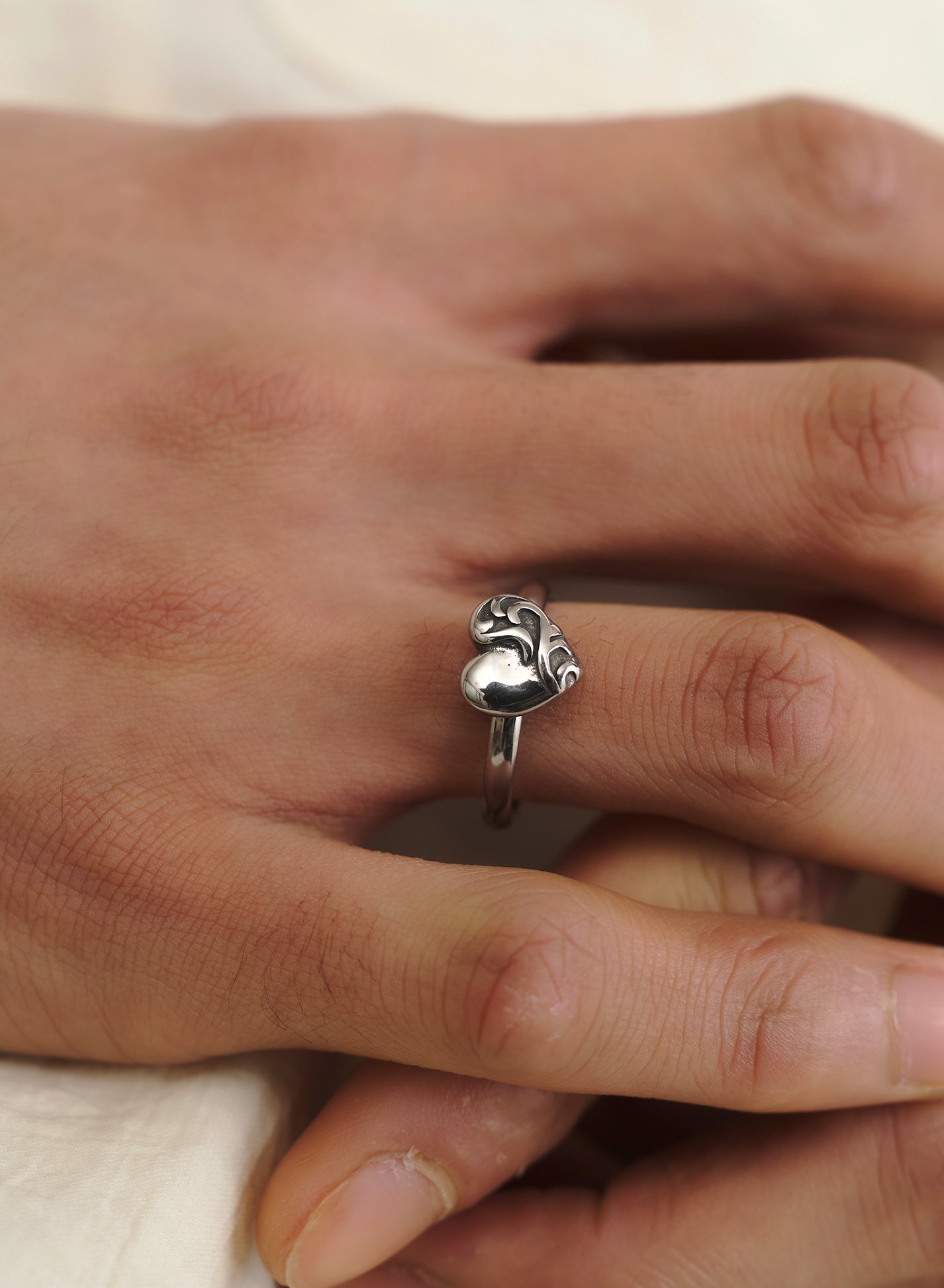 Vintage Heart Ring  • Surgical Steel