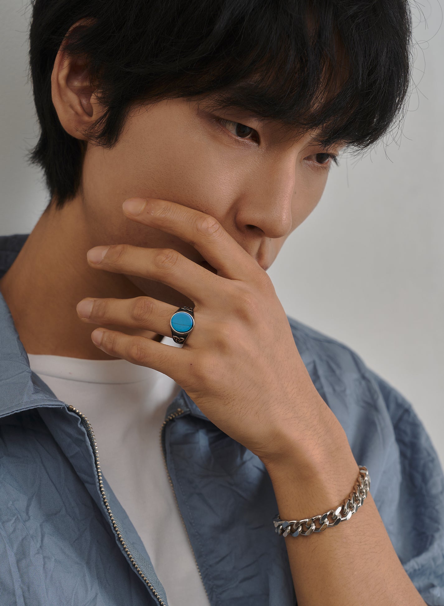 Turquoise Surgical Steel Ring • Surgical Steel