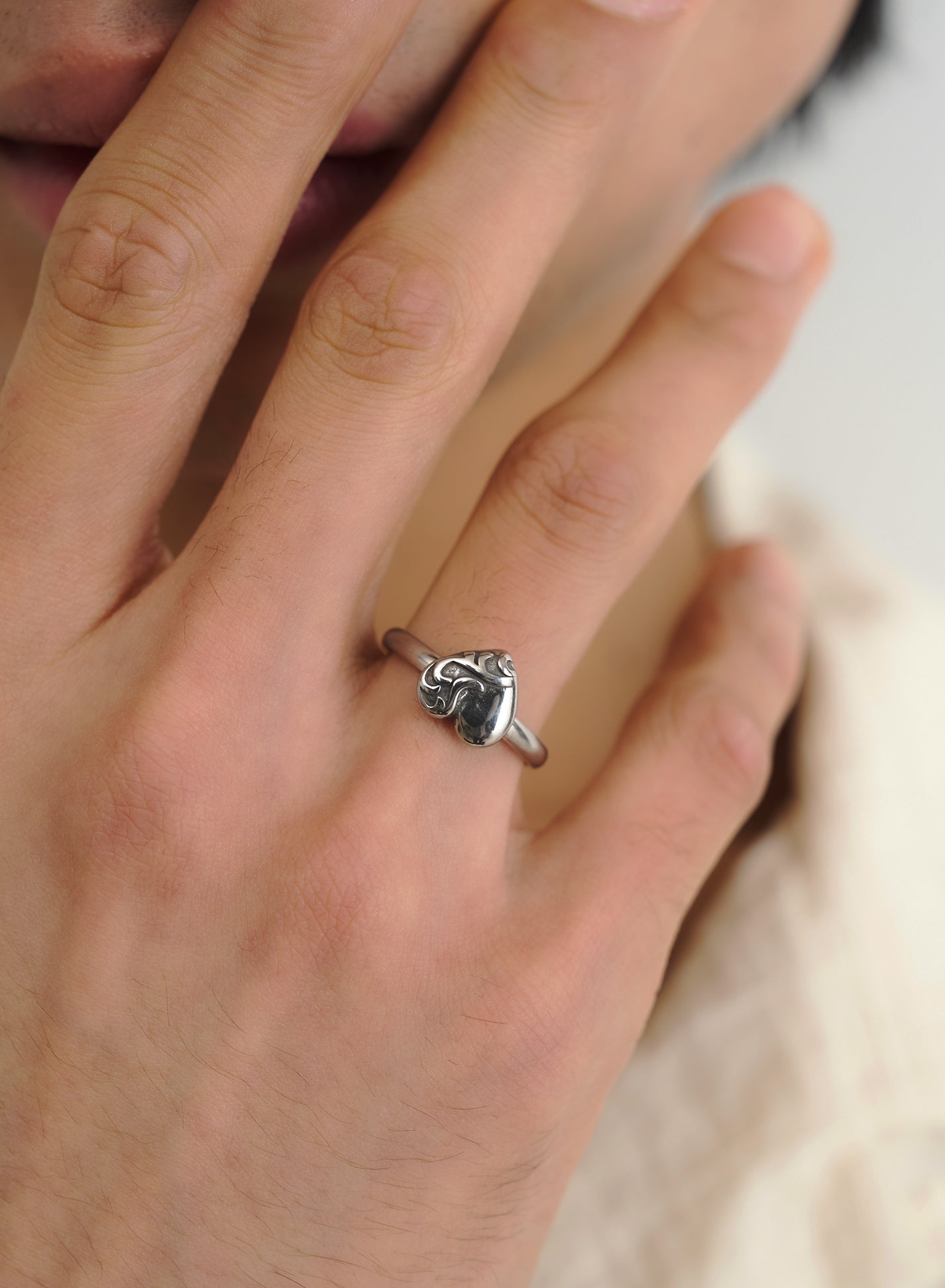 Vintage Heart Ring  • Surgical Steel