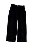 Cotton Velvet Wide-Leg Pants - Black