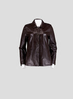 005 Vintage Genuine Leather Jacket — Dark Brown