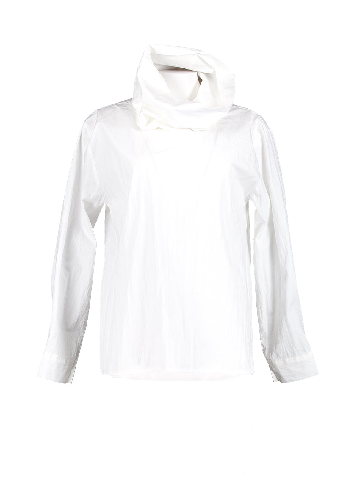 Cowl Neck Shirt - (White/Grey)