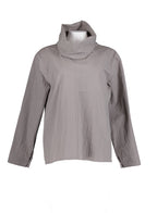 Cowl Neck Shirt - (White/Grey)
