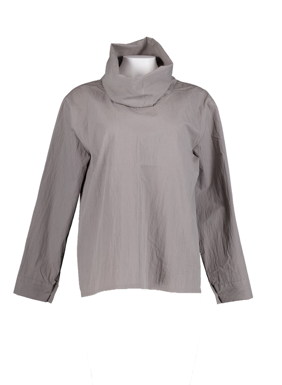 Cowl Neck Shirt - (White/Grey)