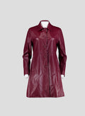 002 Vintage Genuine Leather Coat — Burgundy