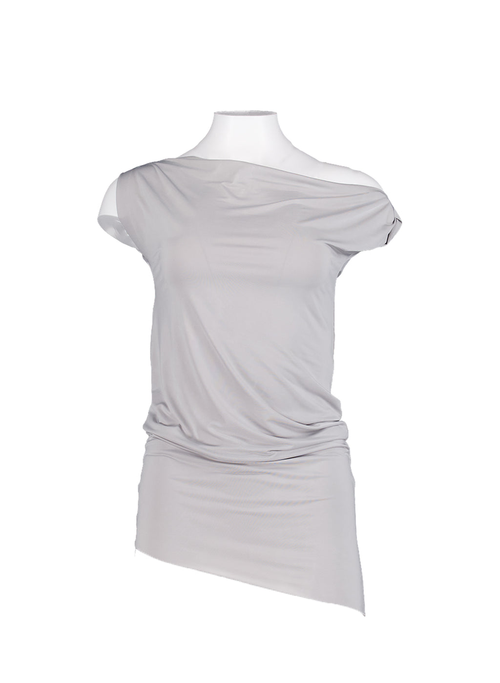 Asymmetric Off-Shoulder Top - Grey