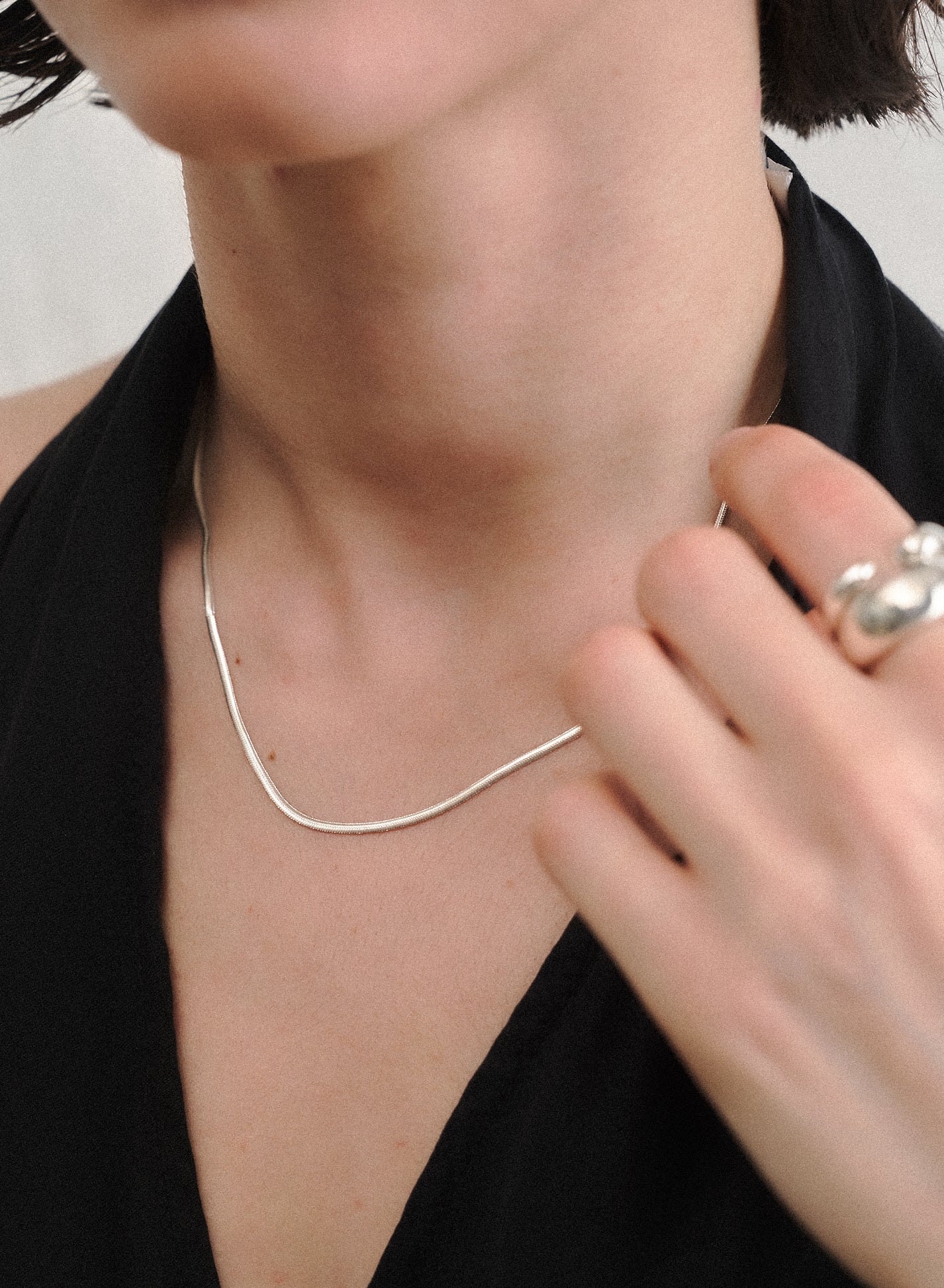 Flat Square Snake Chain Necklace