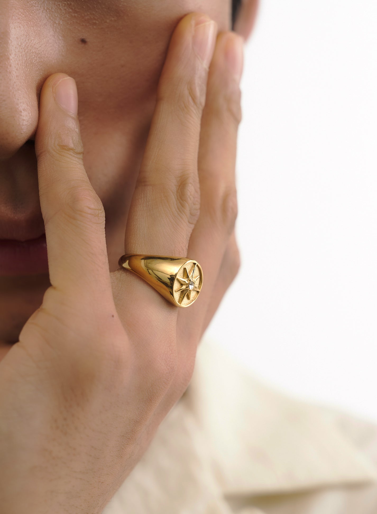 Sunny Pavé Signet Ring • Surgical Steel