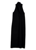 Classic Whole-Garment Knit Maxi Dress - Black