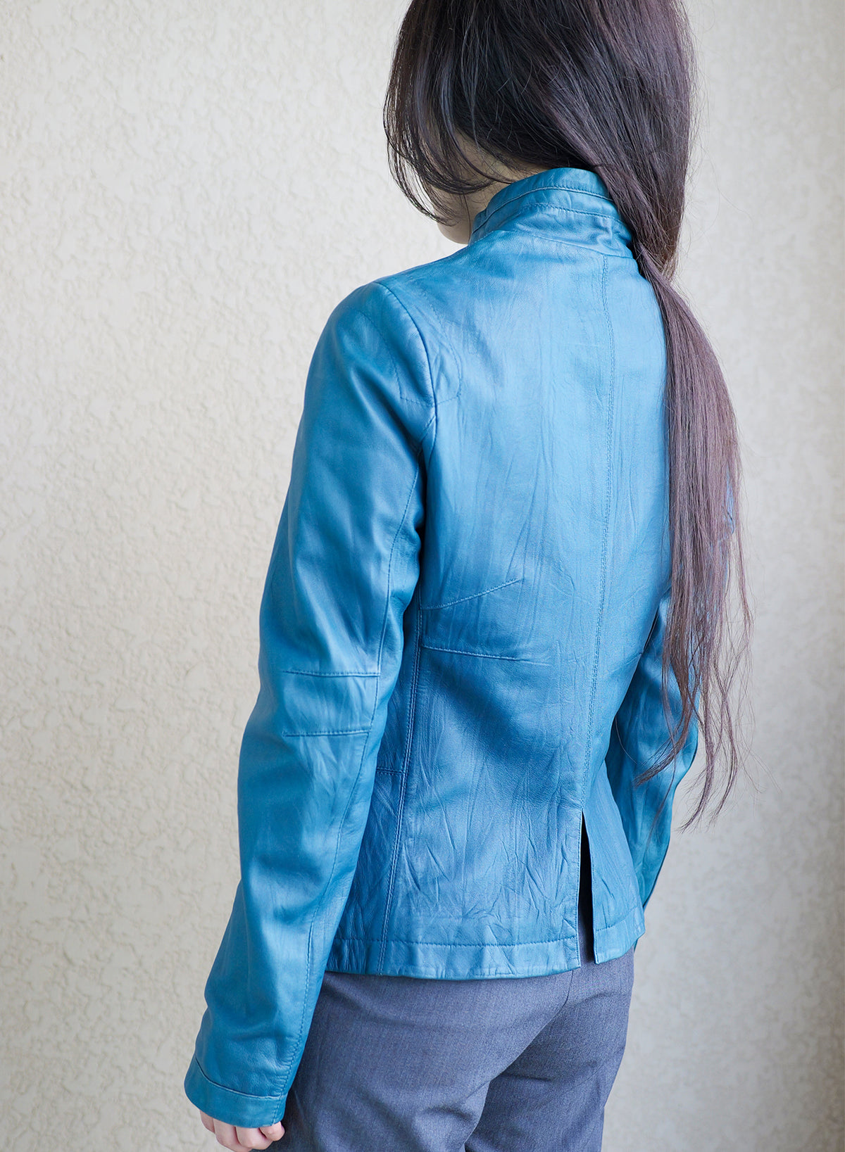 007 Vintage Genuine Leather Jacket — Teal