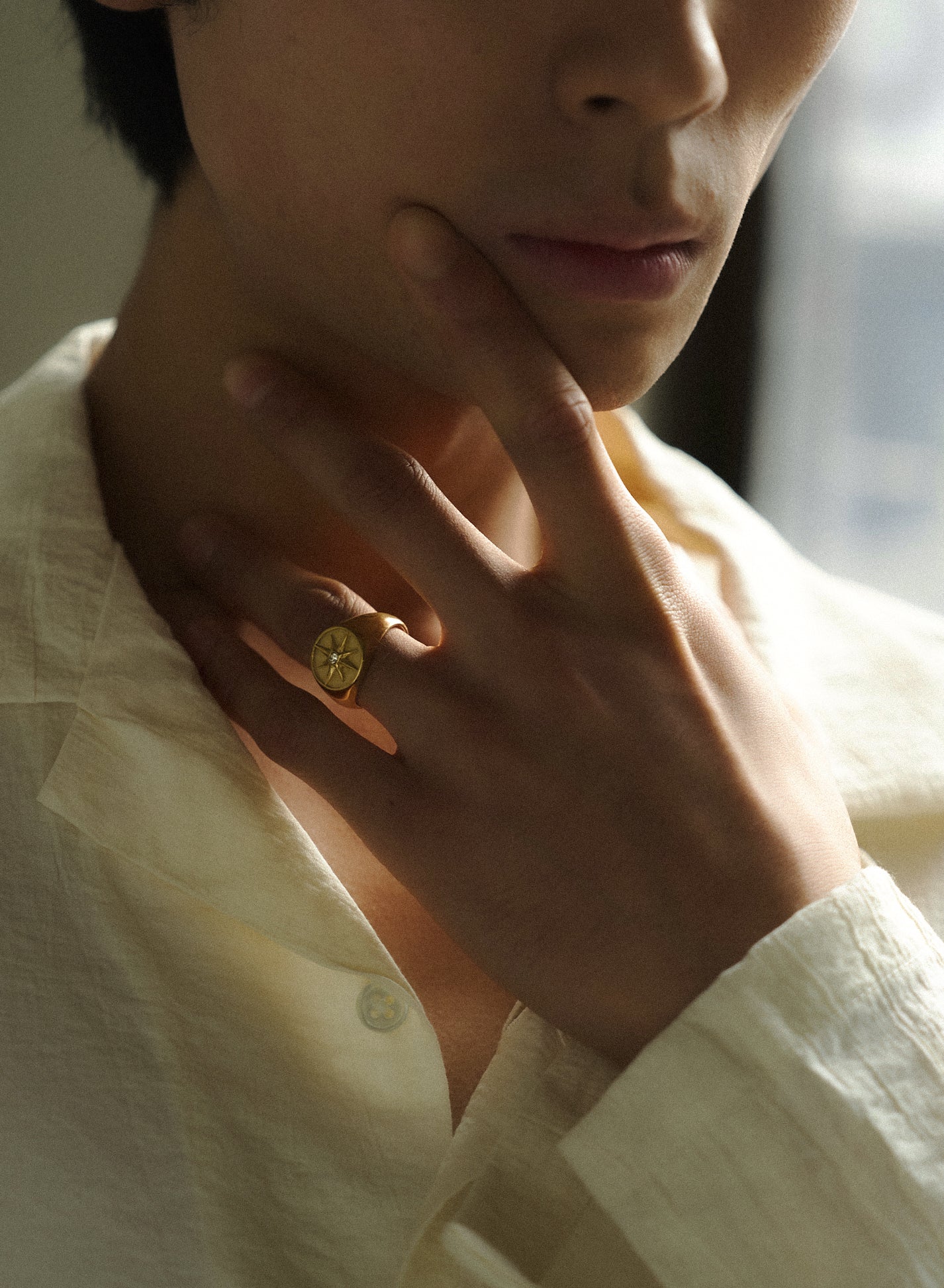 Sunny Pavé Signet Ring • Surgical Steel