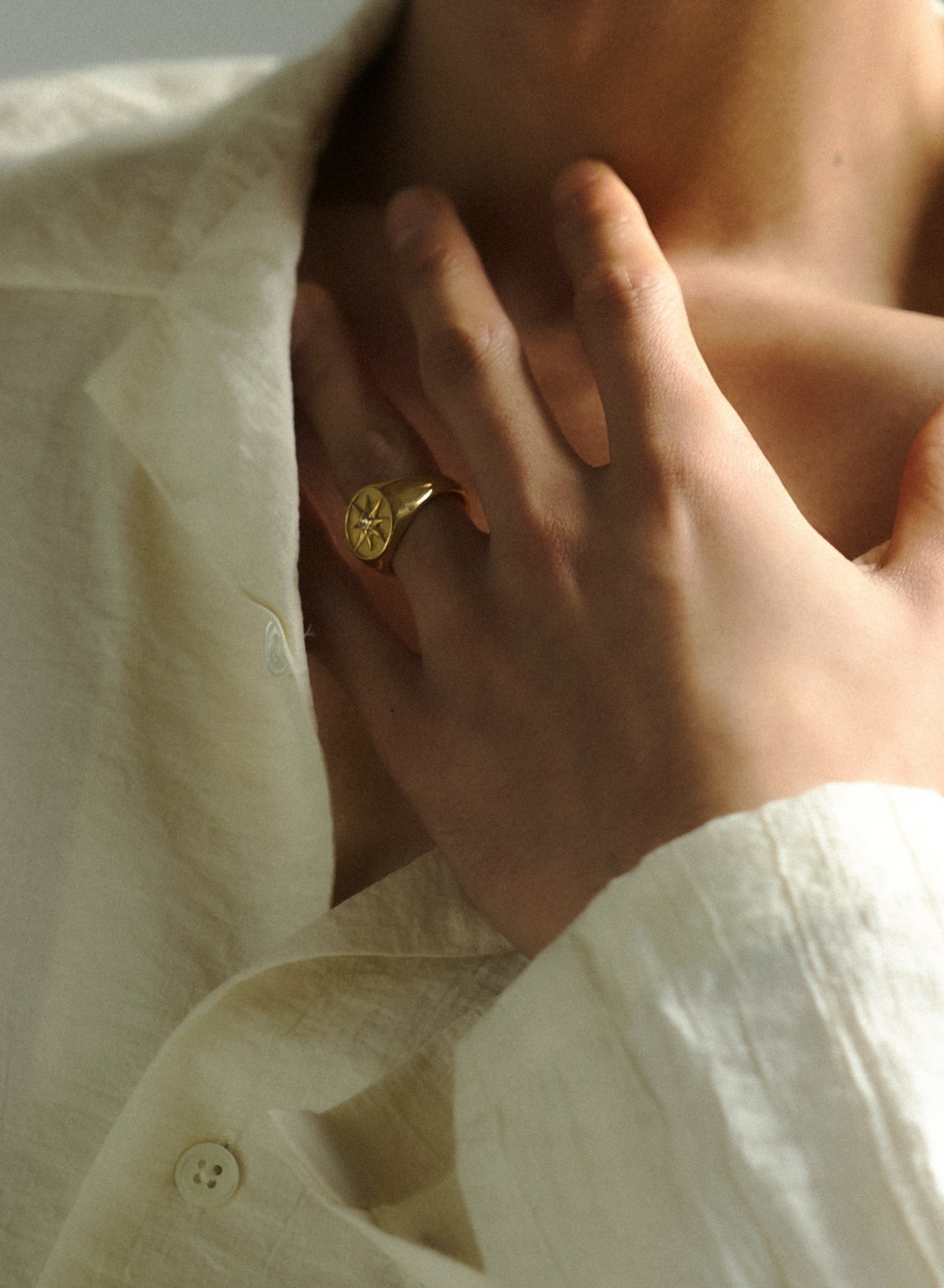 Sunny Pavé Signet Ring • Surgical Steel