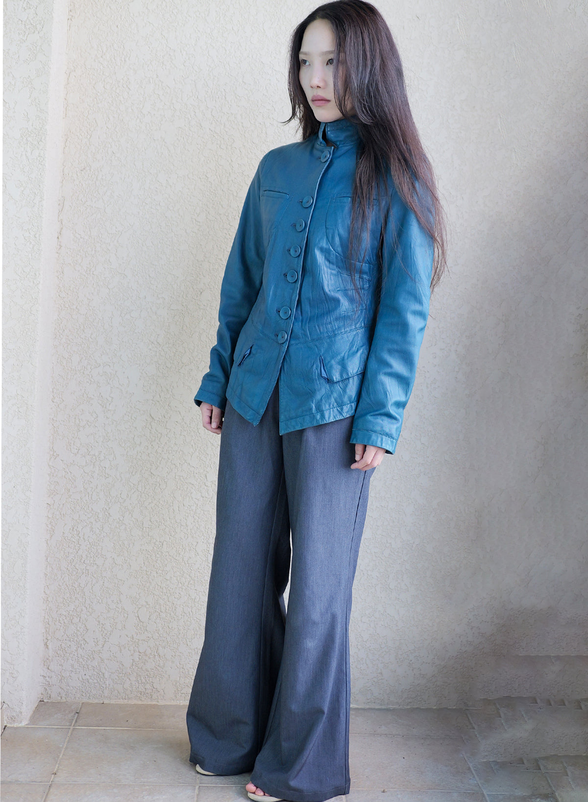 007 Vintage Genuine Leather Jacket — Teal