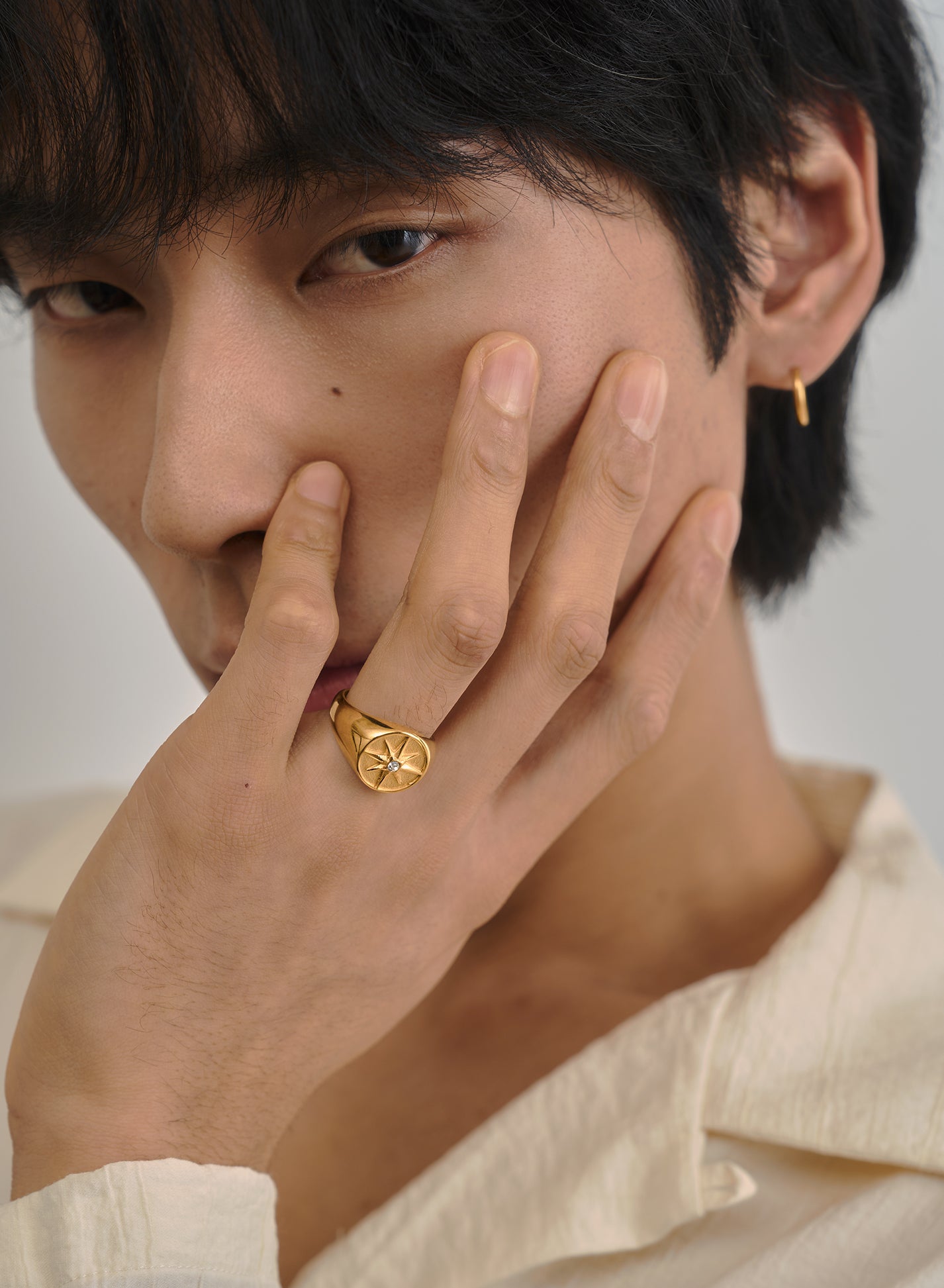 Sunny Pavé Signet Ring • Surgical Steel