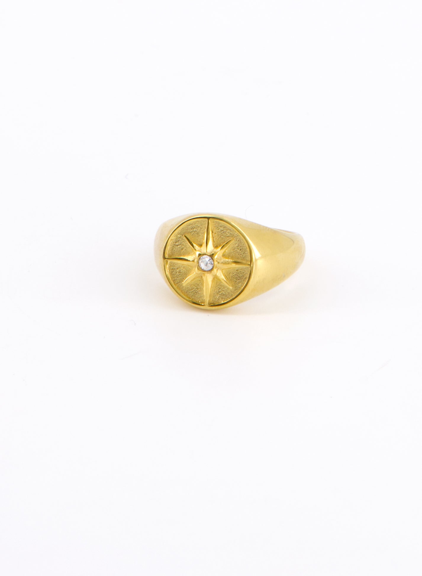 Sunny Pavé Signet Ring • Surgical Steel