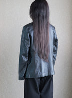 003 Vintage Genuine Leather Blazer — Black