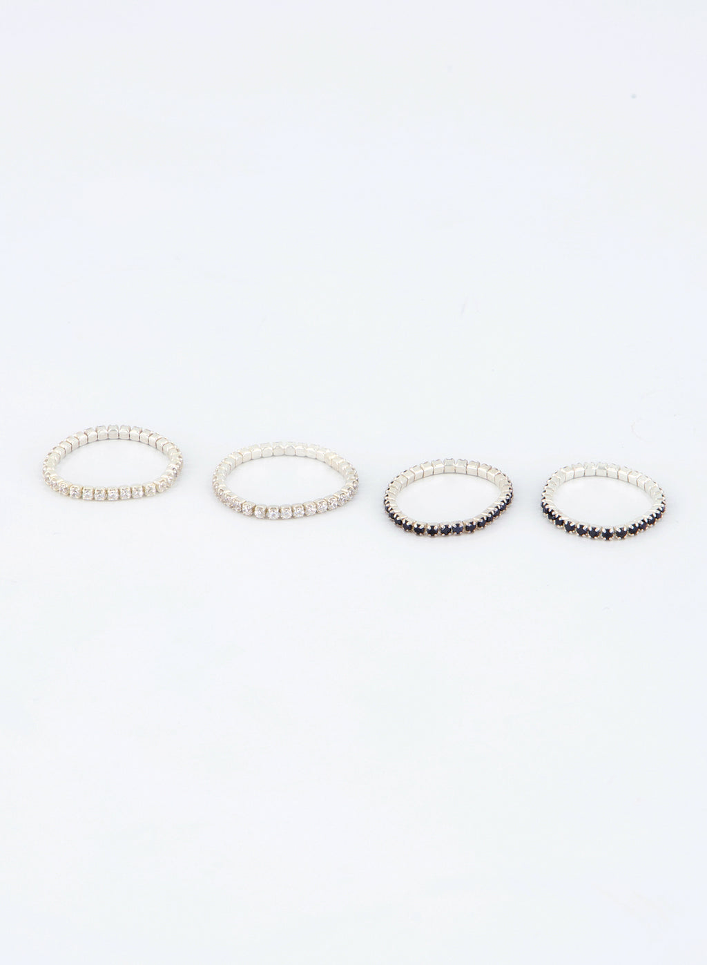 GEM TENNIS RINGS (BLACK/WHITE)