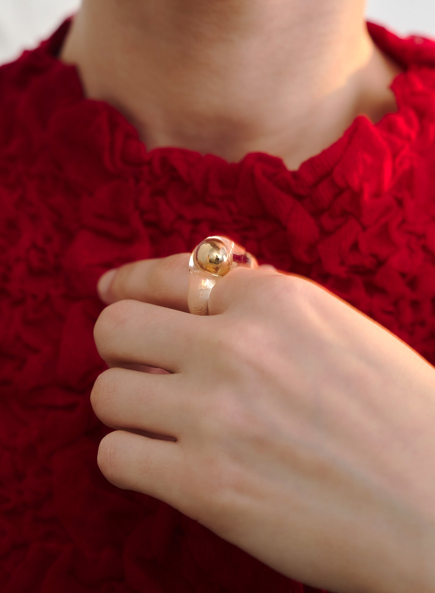 Clear Pearl Ring