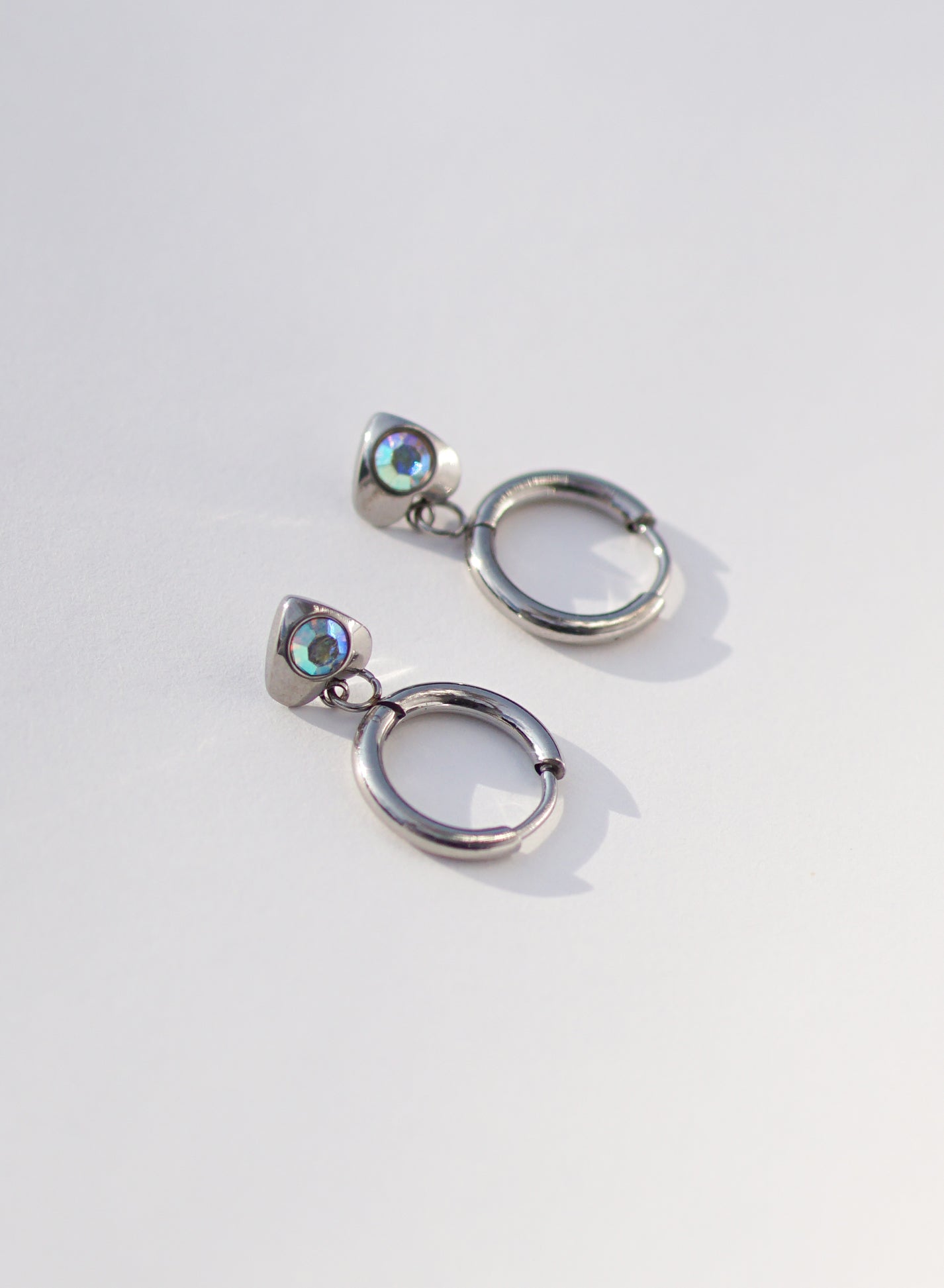 Birthstone Heart Hoops • Surgical Steel