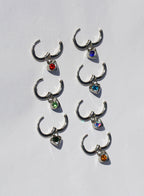 Birthstone Heart Hoops • Surgical Steel