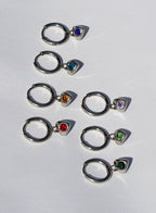 Birthstone Heart Hoops • Surgical Steel