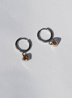 Birthstone Heart Hoops • Surgical Steel