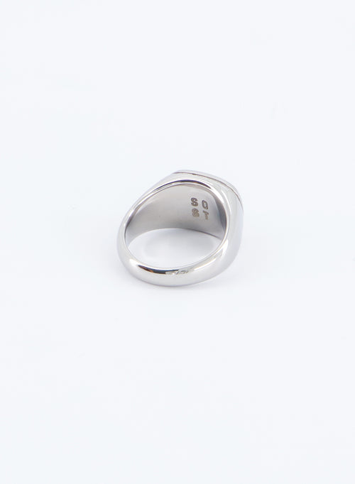 Black Square Signet Ring • Stainless Steel