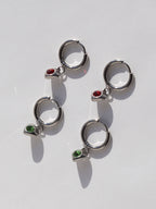 Birthstone Heart Hoops • Surgical Steel