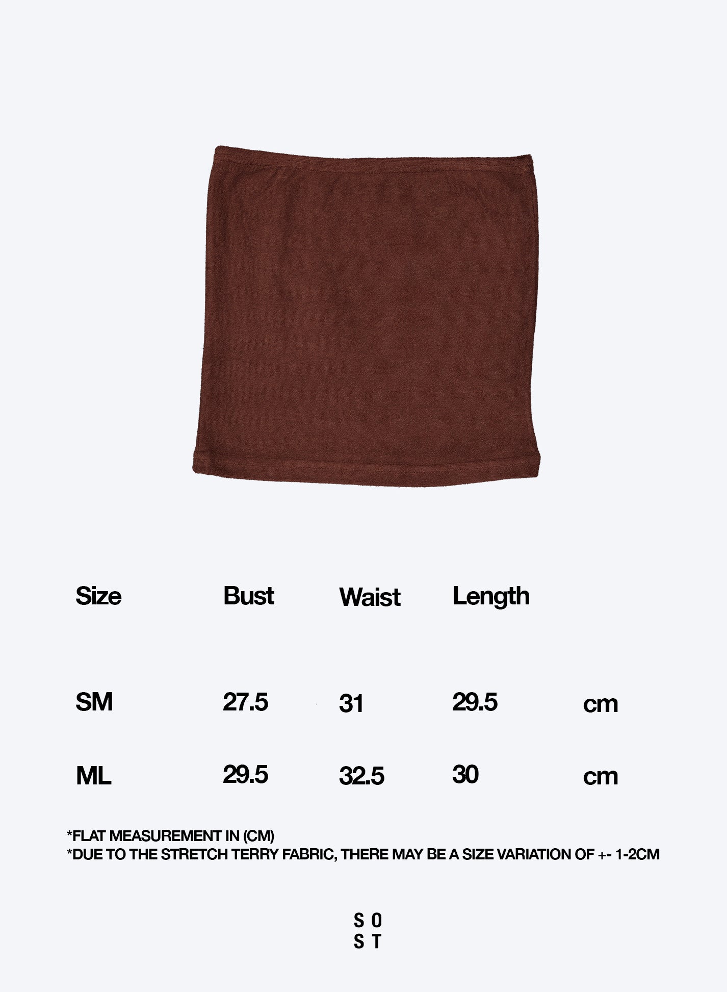 [40%OFF] Terry Tube Top - Brown