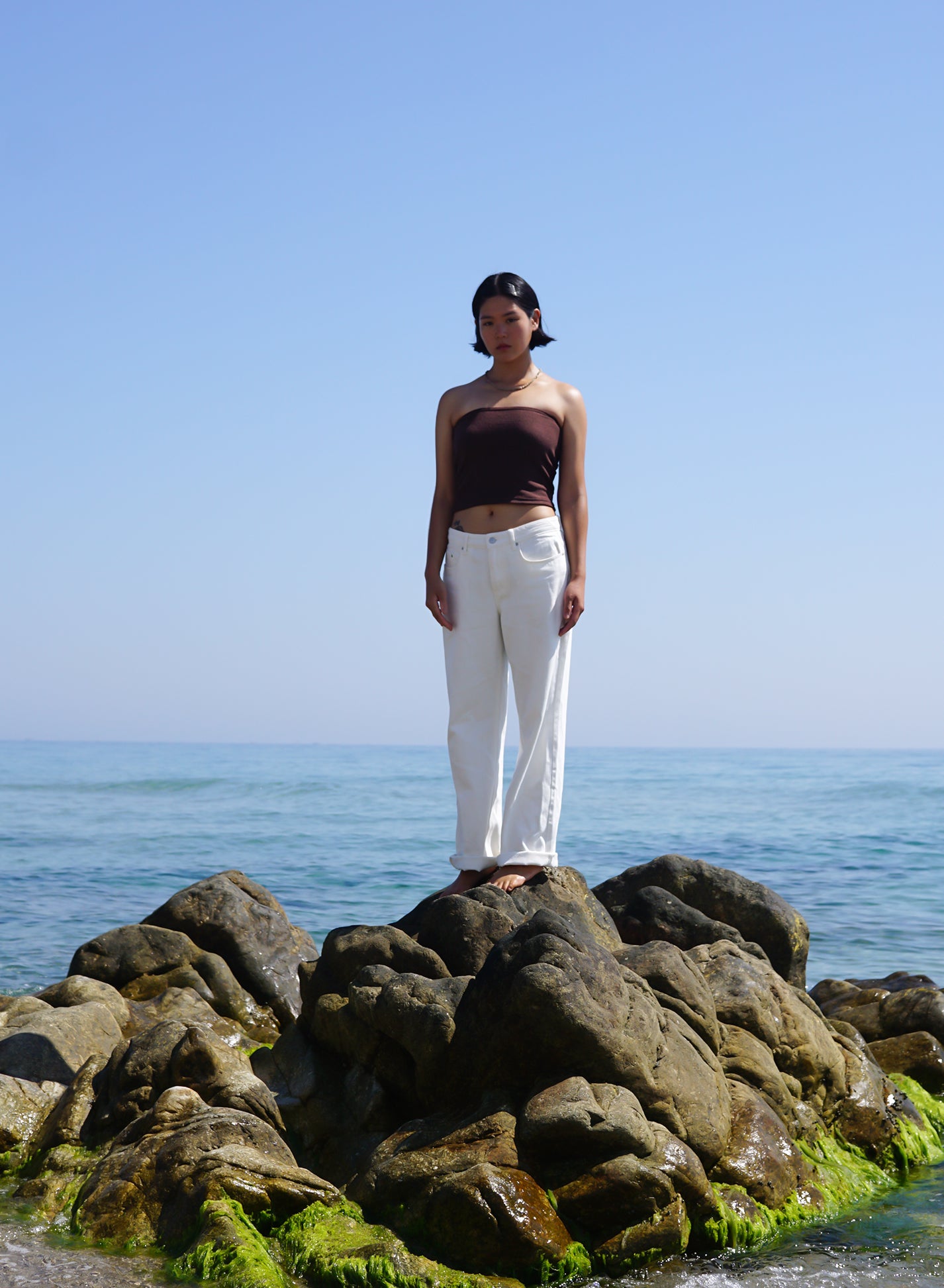 [40%OFF] Terry Tube Top - Brown