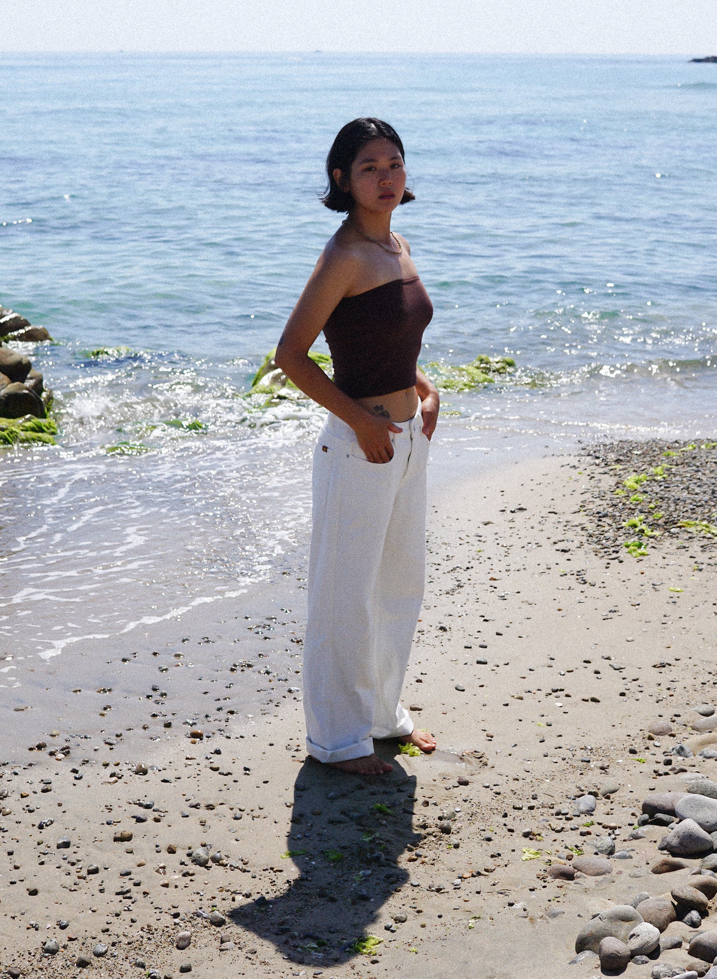 [40%OFF] Terry Tube Top - Brown