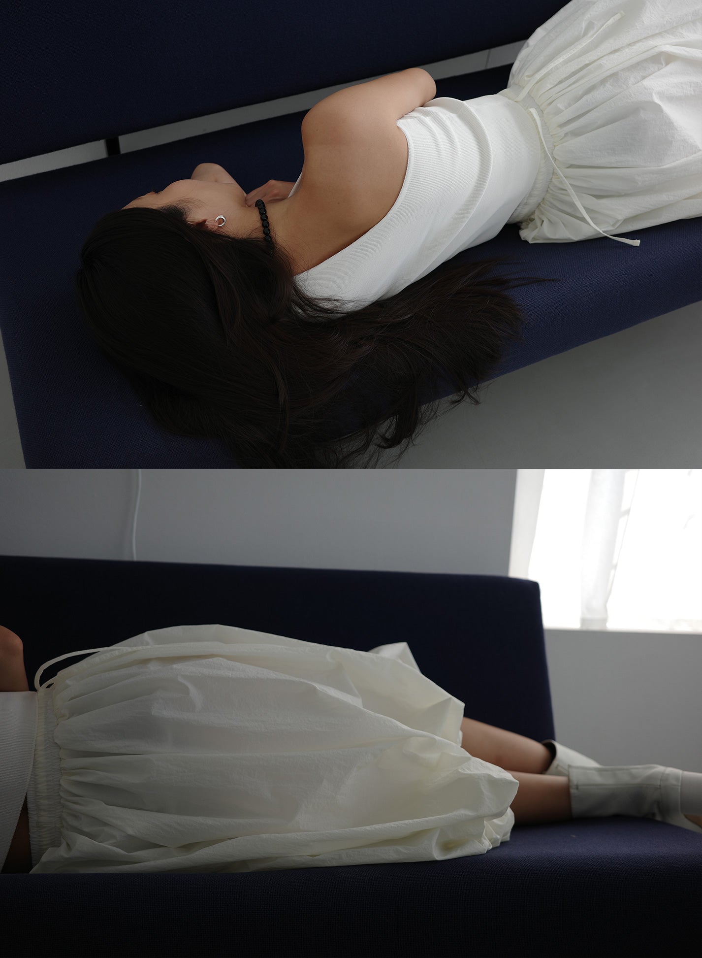 Crispy Balloon Hem Midi Skirt