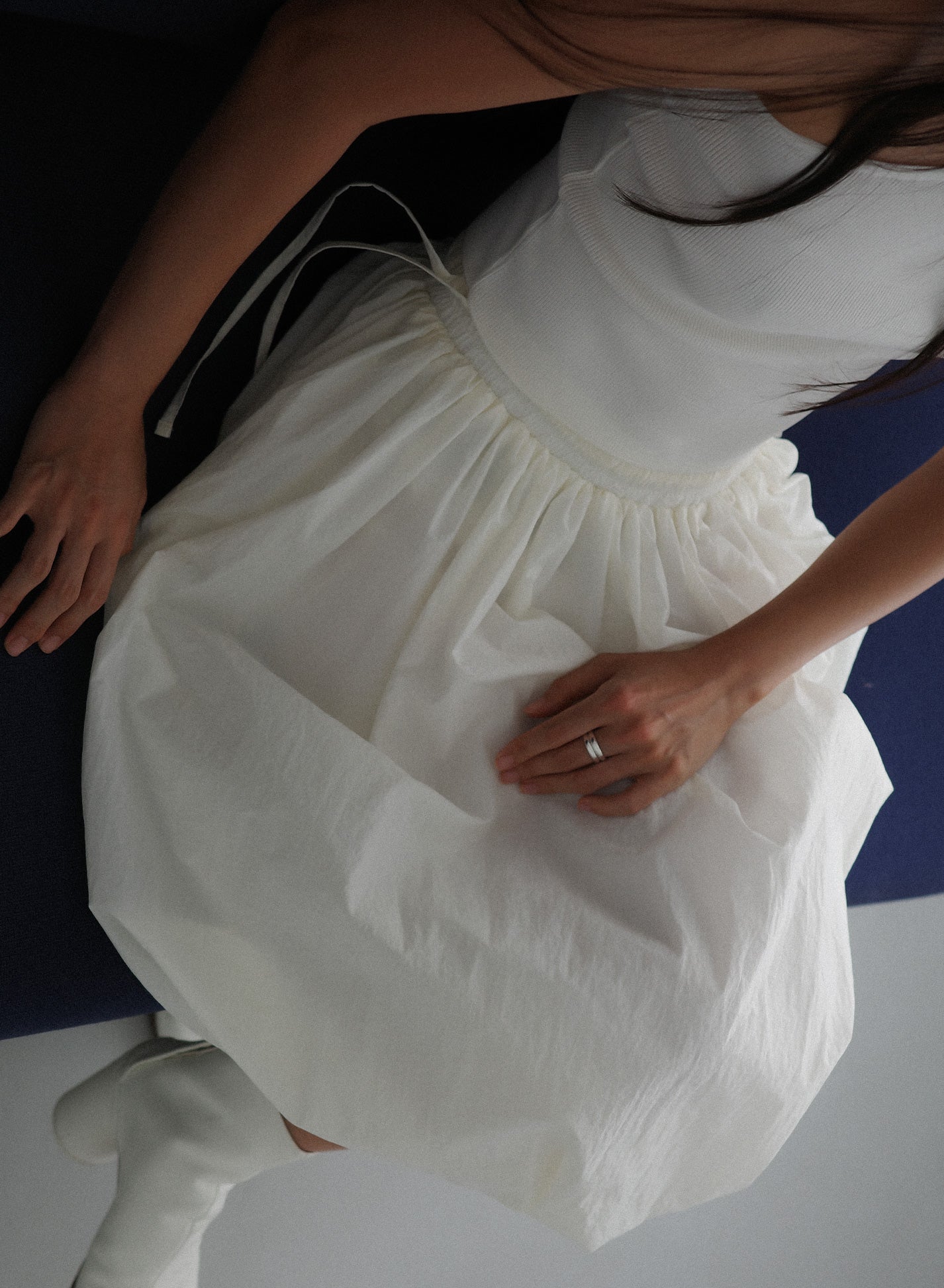 Crispy Balloon Hem Midi Skirt