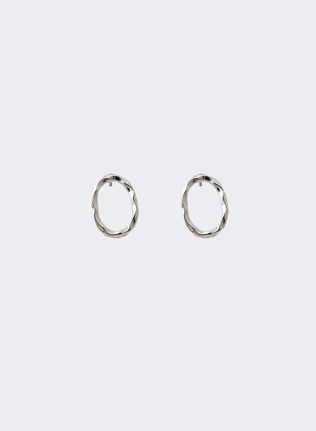 Crumpled Oval Studs • Silver
