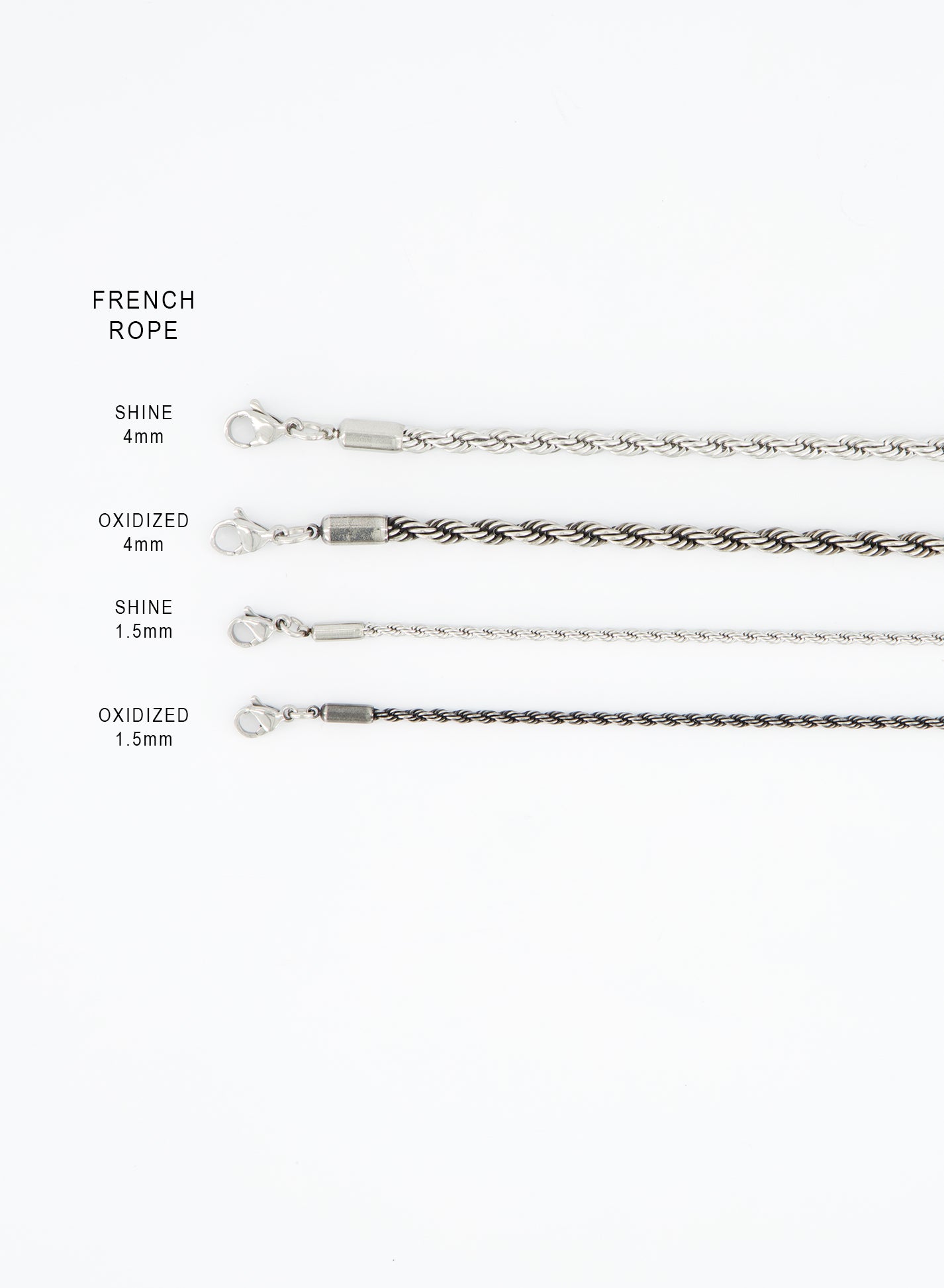 FRENCH ROPE BRACELET [Oxidised] — 1.5mm