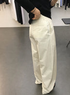 Light Wide-Leg Pants - (Cream/Black)