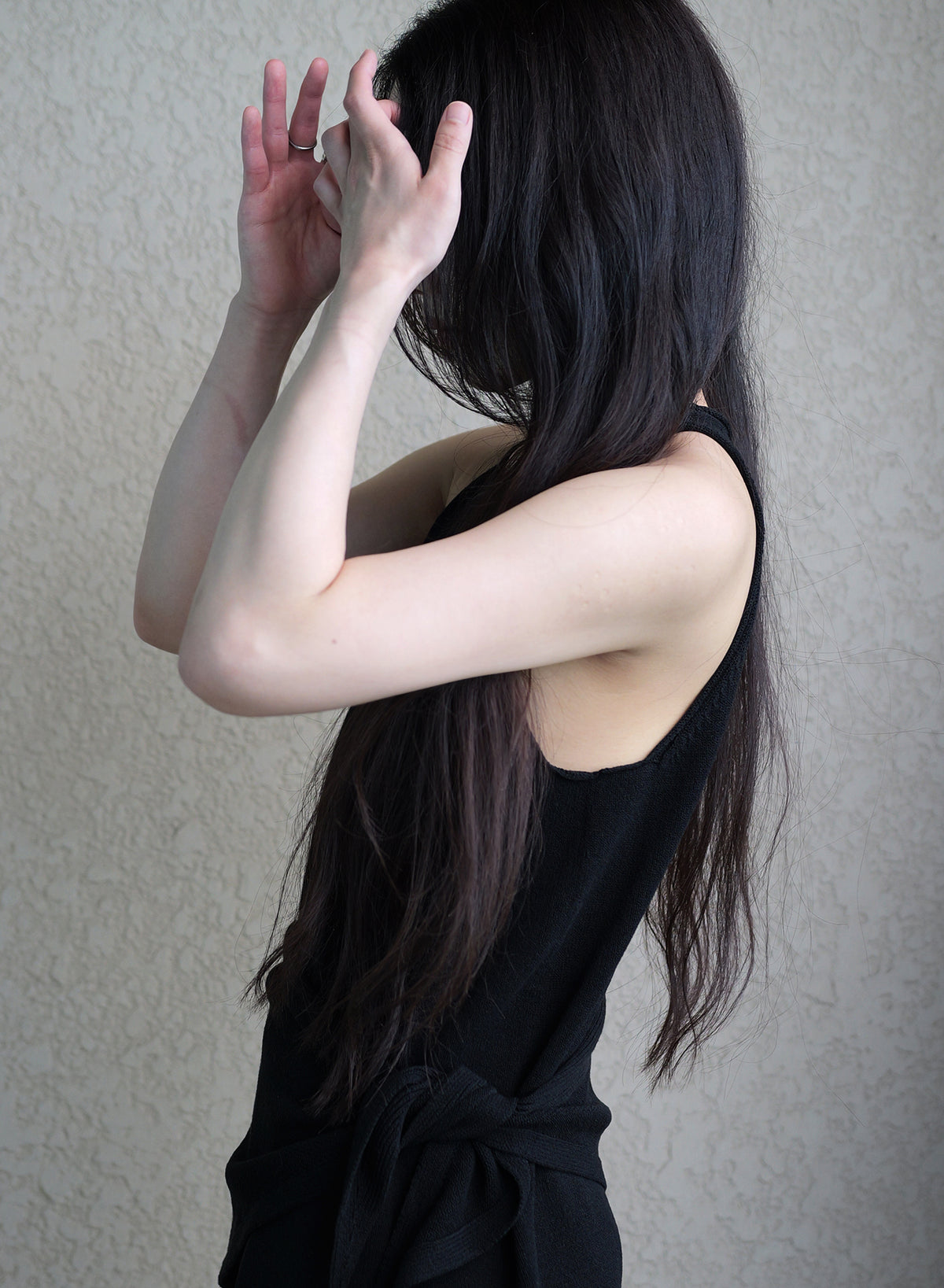 Classic Whole-Garment Knit Maxi Dress - Black