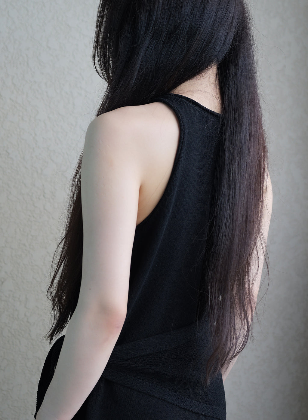 Classic Whole-Garment Knit Maxi Dress - Black
