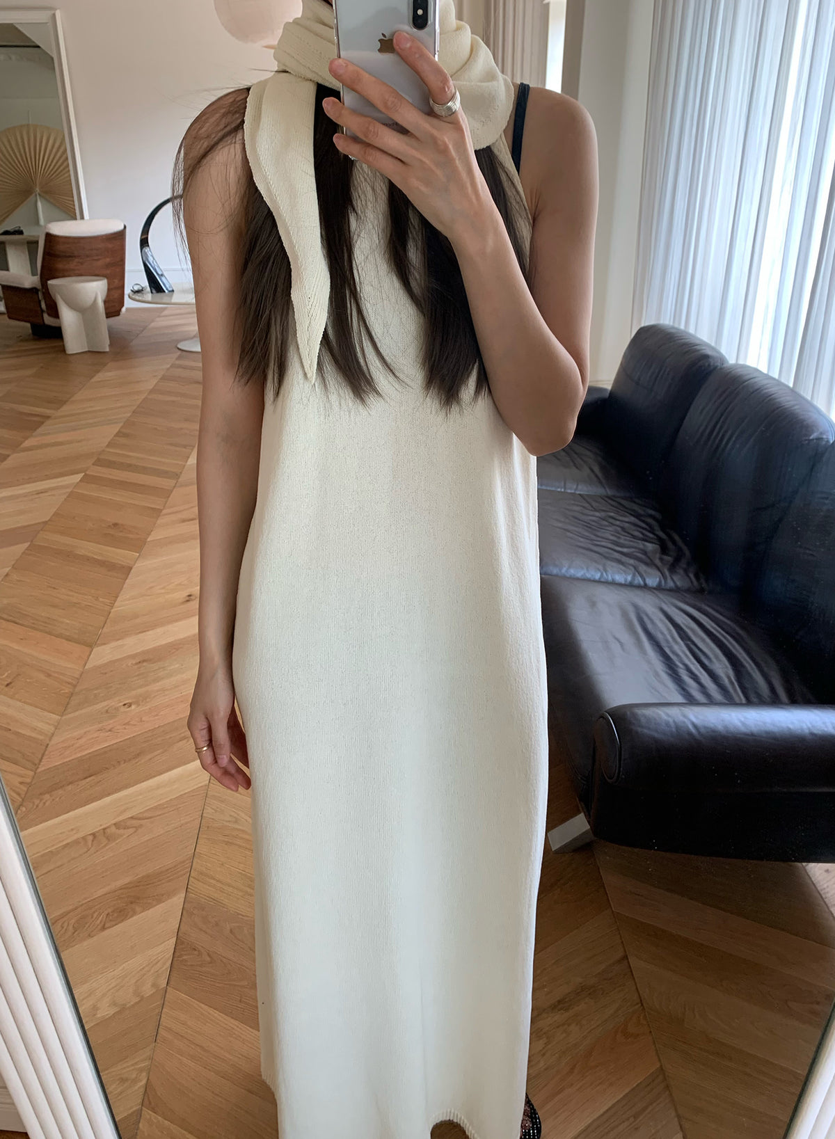 Classic Whole-Garment Knit Maxi Dress -  Ivory