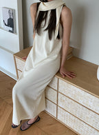 Classic Whole-Garment Knit Maxi Dress -  Ivory