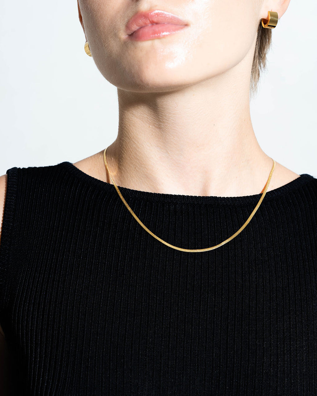 Herringbone Chain Necklace • Stainless Steel